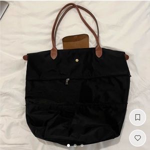 Longchamp Le Pliage Black Expandable Tote